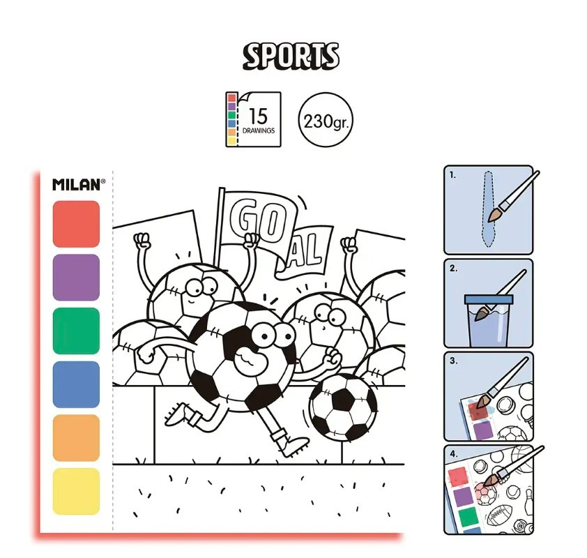 Kolorowanka akwarelowa Sports 5721AL16SPT Milan